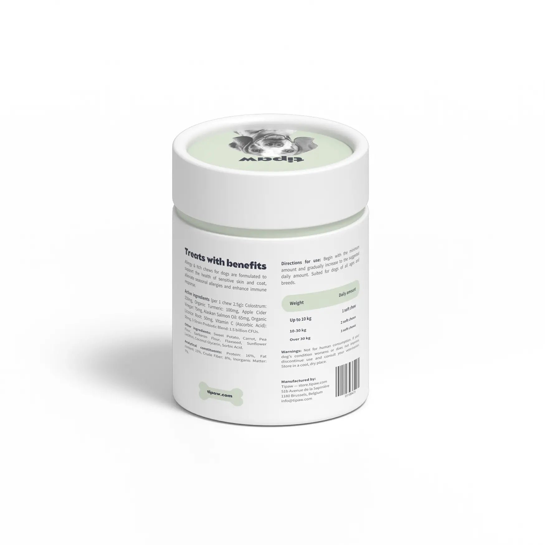 Tipaw Hud & pels til hund (Allergy & Itch) – 60 myke tyggebiter