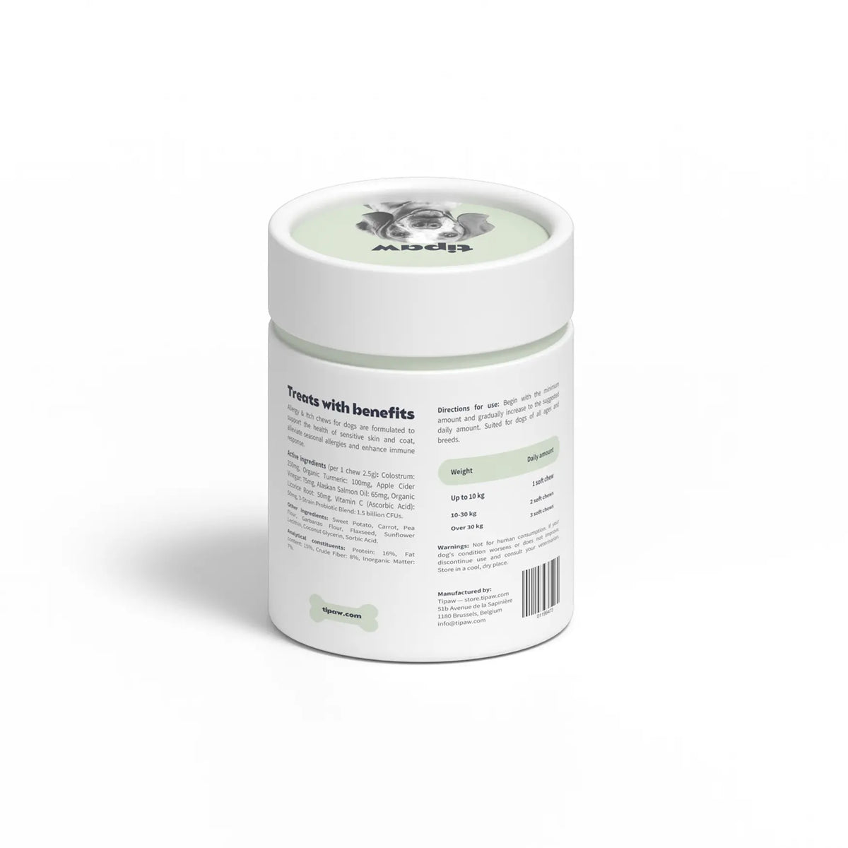 Tipaw Hud & pels til hund (Allergy & Itch) – 60 myke tyggebiter
