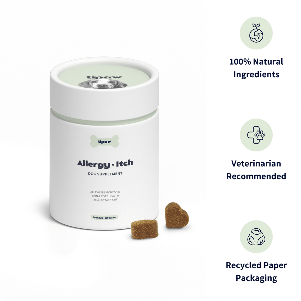 Tipaw Hud & pels til hund (Allergy & Itch) – 60 myke tyggebiter