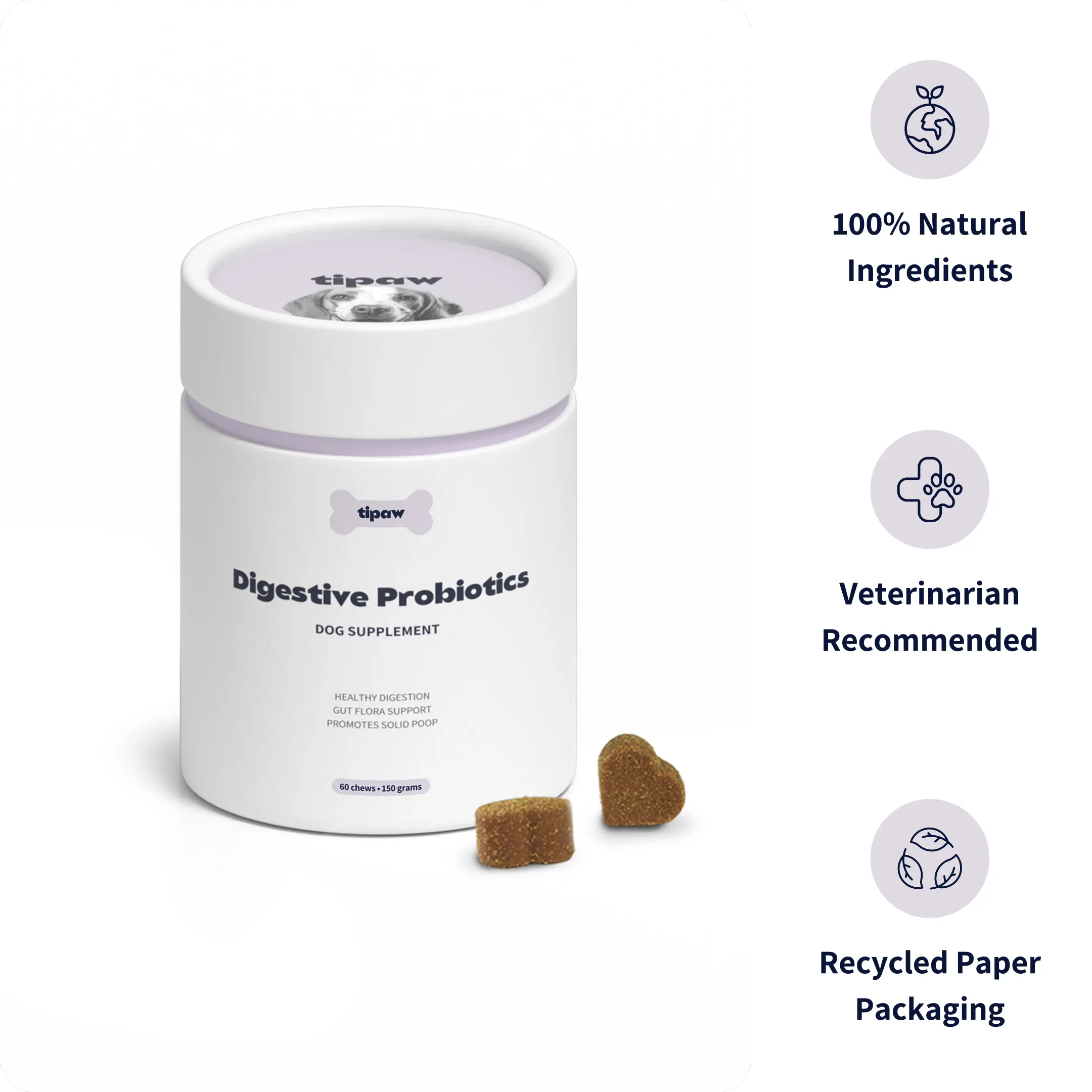 Tipaw Probiotika til hund – 60 myke tyggebiter