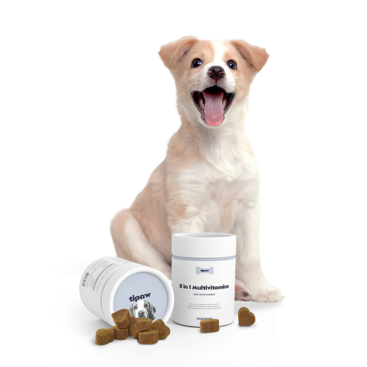 Tipaw 8-i-1 Multivitaminer til hund – 60 myke tyggebiter