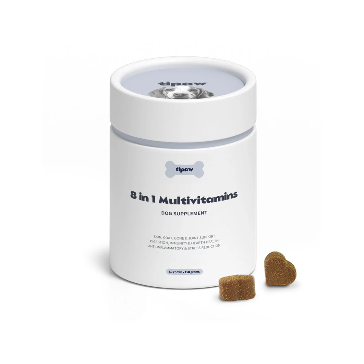 Tipaw 8-i-1 Multivitaminer til hund – 60 myke tyggebiter