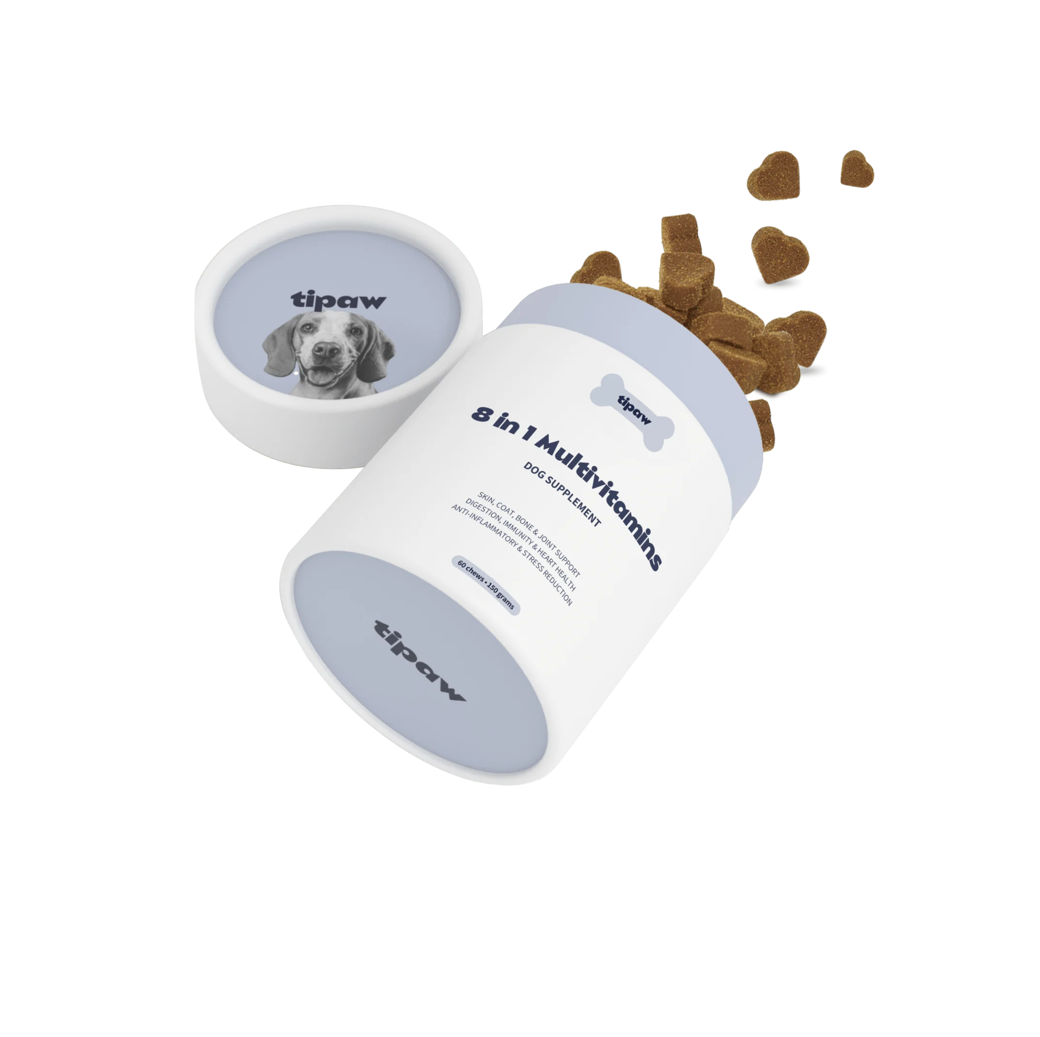 Tipaw 8-i-1 Multivitaminer til hund – 60 myke tyggebiter