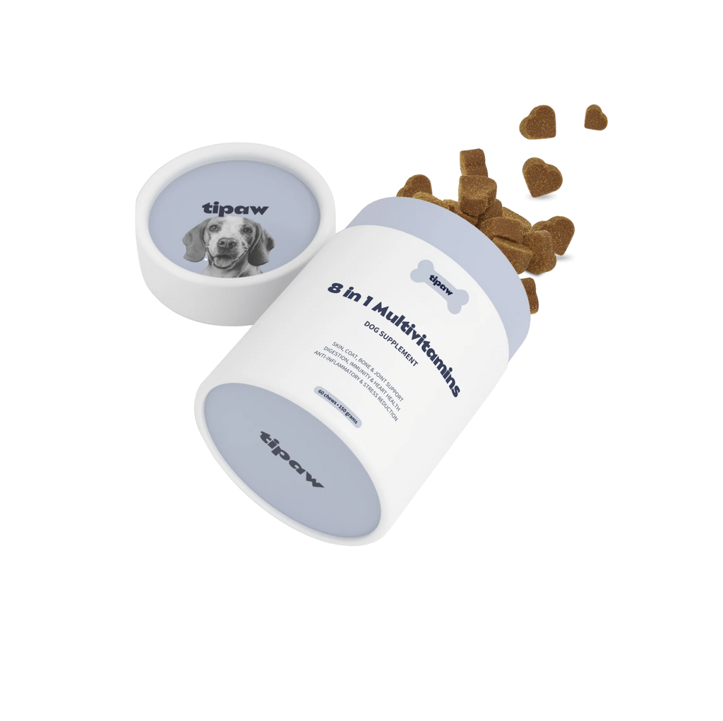 Tipaw 8-i-1 Multivitaminer til hund – 60 myke tyggebiter